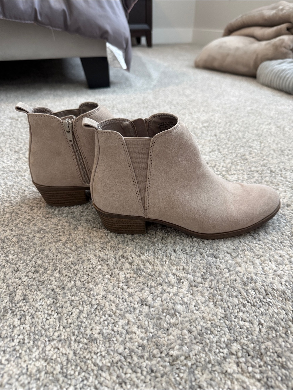 Sonoma Taupe Suede Ankle Booties